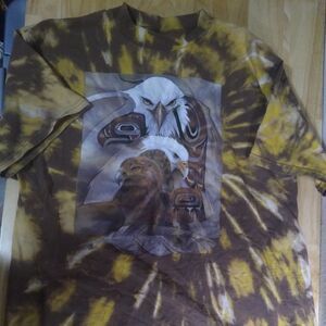 Vintage Eagle Spirit Illustration Tie Dye T-Shirt